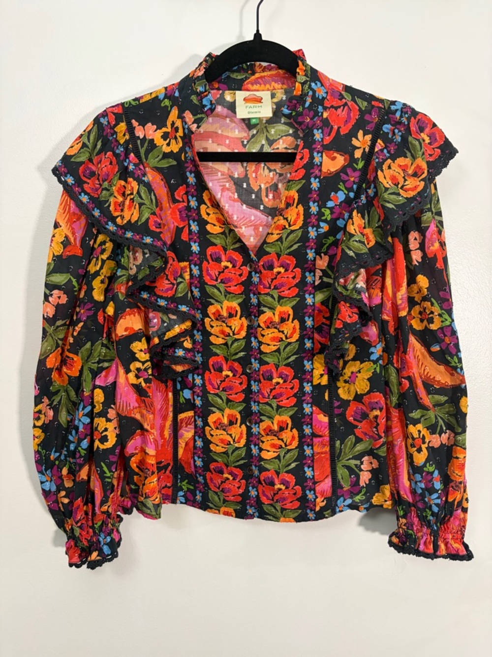 Farm Rio Red Spring Bananas Blouse - Picture 4 of 11